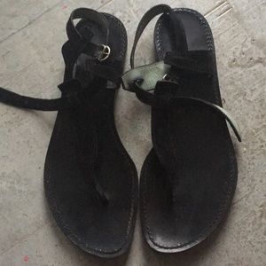 Sigerson Morrison black suede thong sandals!!!